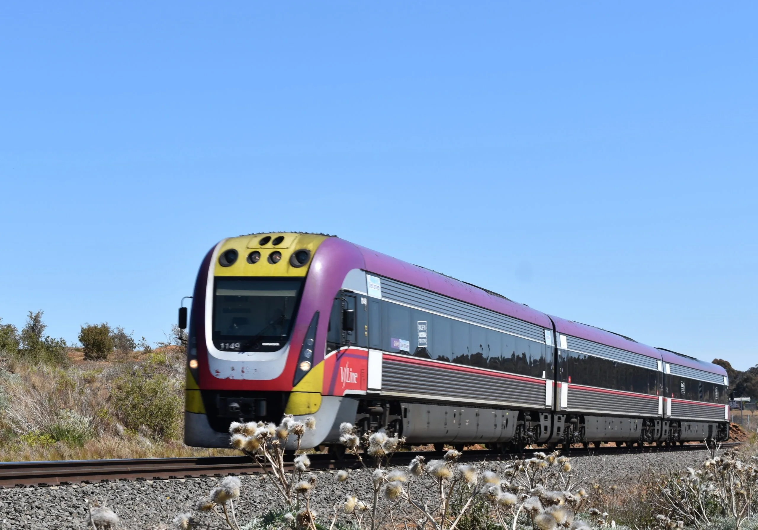Ferris Road LXRP Melton Level Crossing Removal V/Line train on the Melton line near Ferris Road, Melton