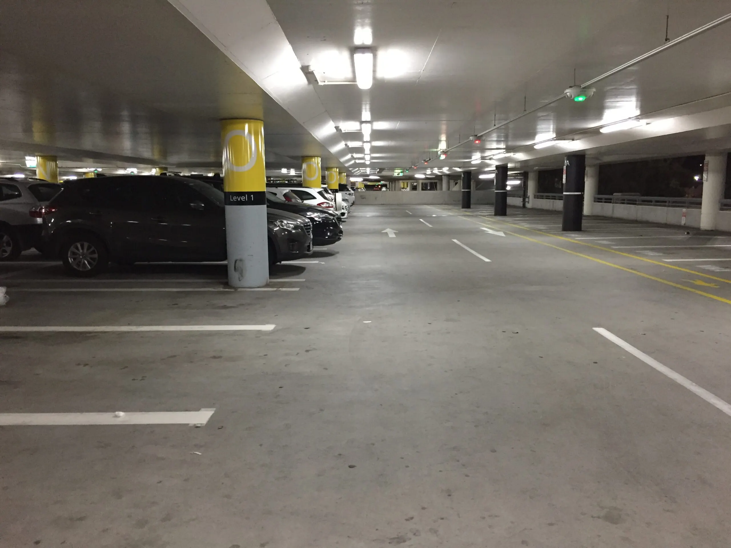 Interior of the T1, T2, T3 terminal car park at Melbourne Airport
