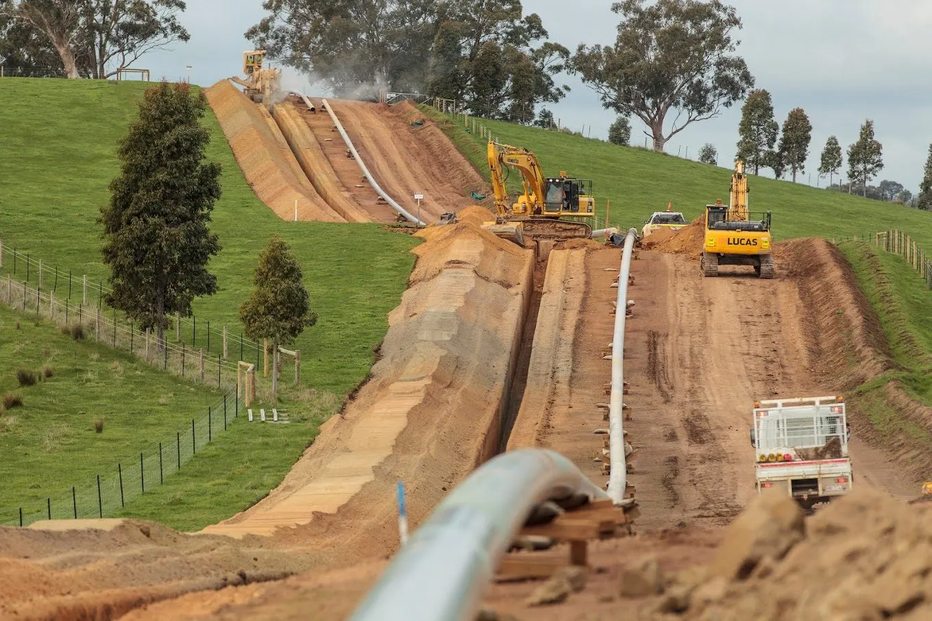 Site of the Western Outer Ring Main project, Heavy Construction Solutions